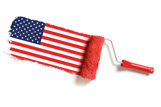 Brosse à rouleau avec drapeau usa