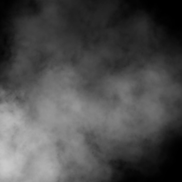 Brouillard blanc et effet de brume sur fond de salle de vitrine de studio de scène noire