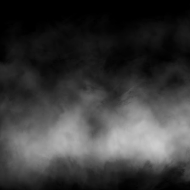 Brouillard blanc et effet de brume sur fond de salle de vitrine de studio de scène noire
