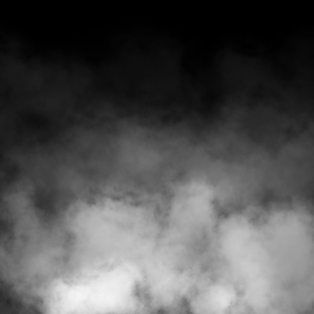 Brouillard blanc et effet de brume sur fond de salle de vitrine de studio de scène noire