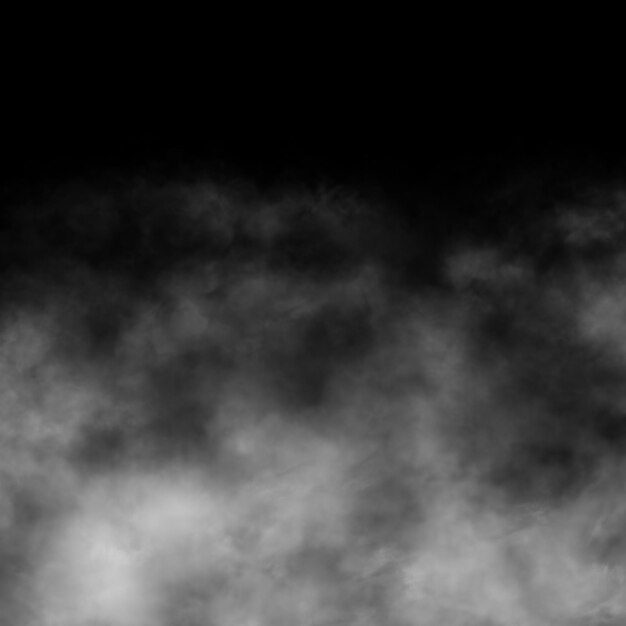 Brouillard blanc et effet de brume sur fond de salle de vitrine de studio de scène noire