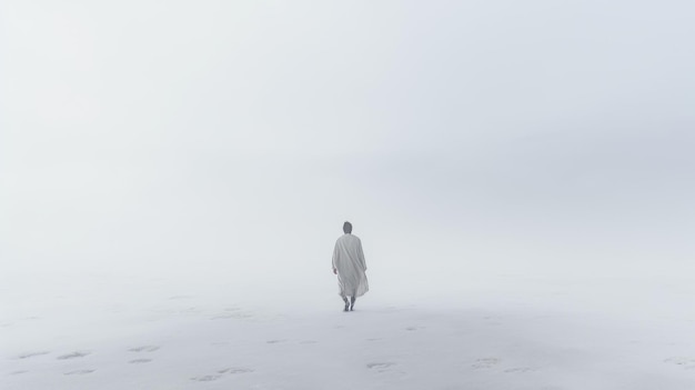 Photo le brouillard blanc, un minimalisme oriental spectaculaire et poignant