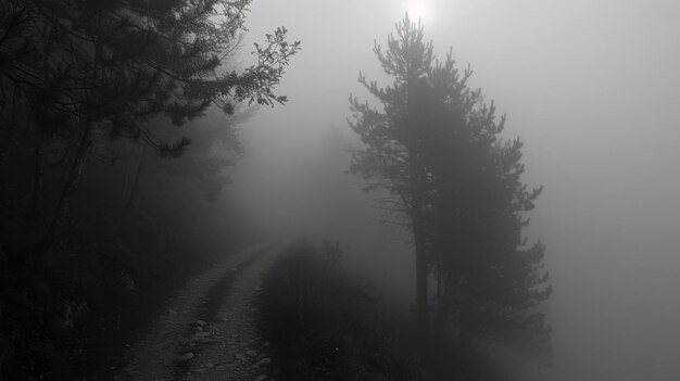 Le brouillard dense jette un linceul de mystère et d'incertitude cachant le chemin à suivre pour ceux