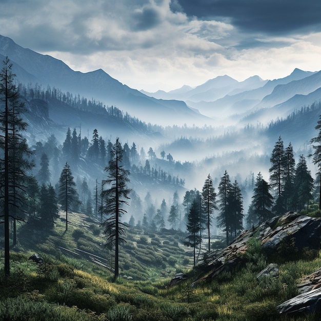 brouillard sur la forêt