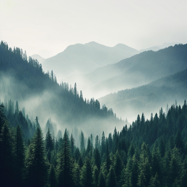 brouillard sur la forêt