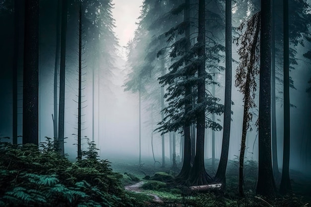 brouillard sur la forêt