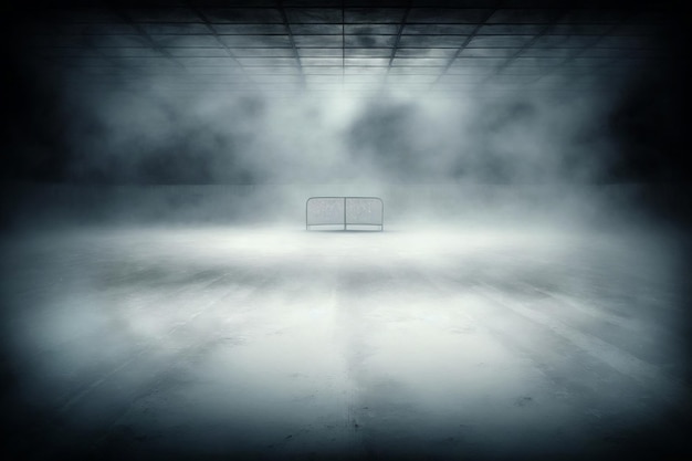 Brouillard glacé dans le stade de football