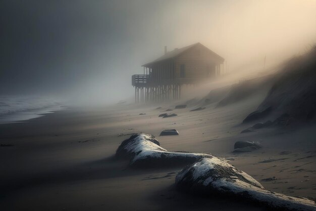 Brouillard sur la plage