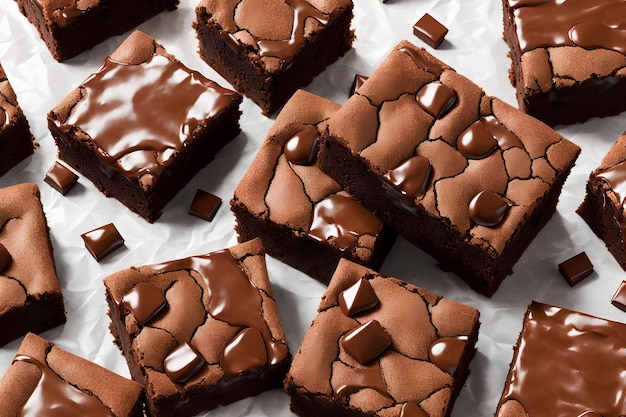 Brownie au chocolat et aux amandes art génératif par IA