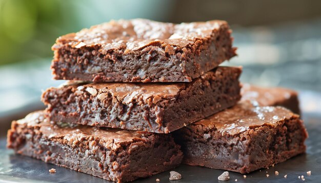 Photo un brownie au chocolat avec des noix.