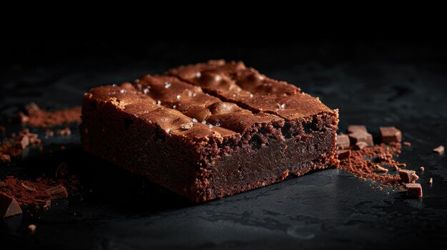 Un brownie en gros plan avec une IA générative