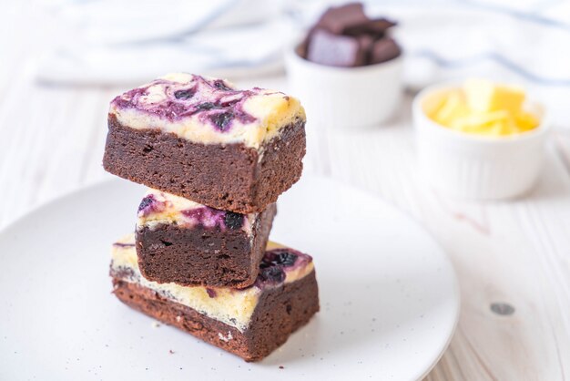 brownies au fromage myrtille