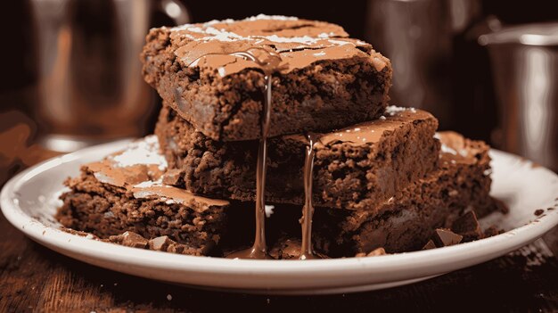 Photo des brownies délicieux.