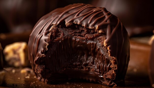 Brownies faits maison avec du chocolat noir riche généré par l'IA