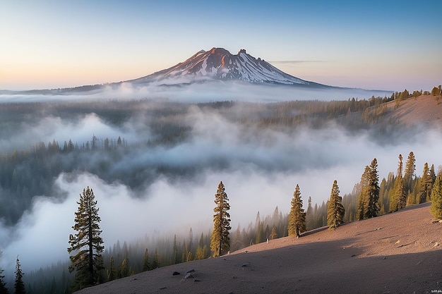 La brume du matin au volcan Lassen