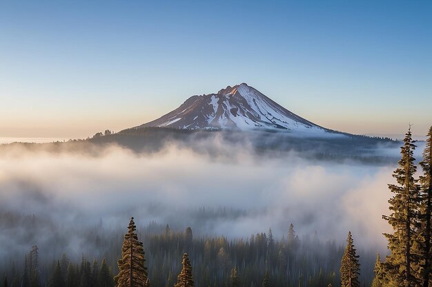 La brume du matin au volcan Lassen