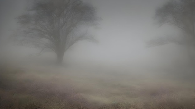 Brume éthérée Couches de brume et de brouillard dans des tons sourds évoquant un sentiment de mystère et de tranquillité