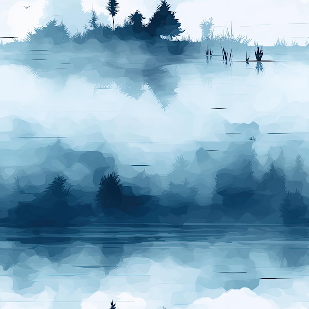 Brume mystique s'installant sur un lac tranquille
