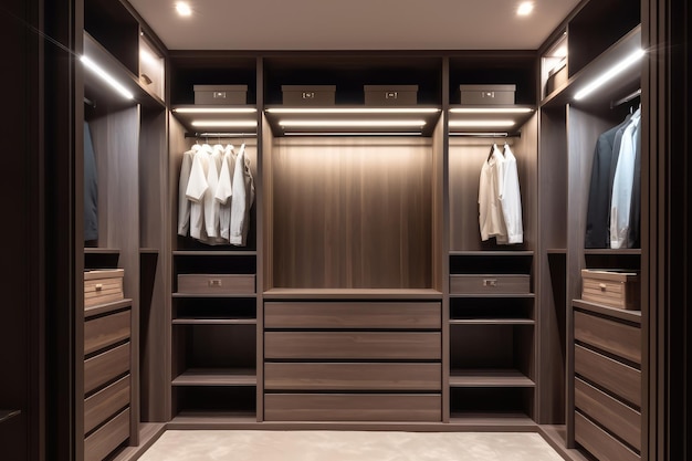 Le brun de luxe moderne est intégré dans l'armoire AI.