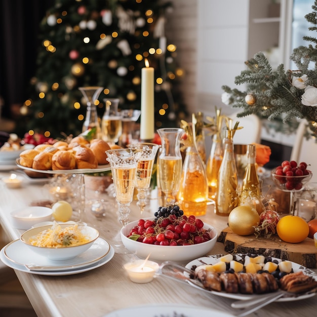 Brunch du Nouvel An avec la famille et les amis