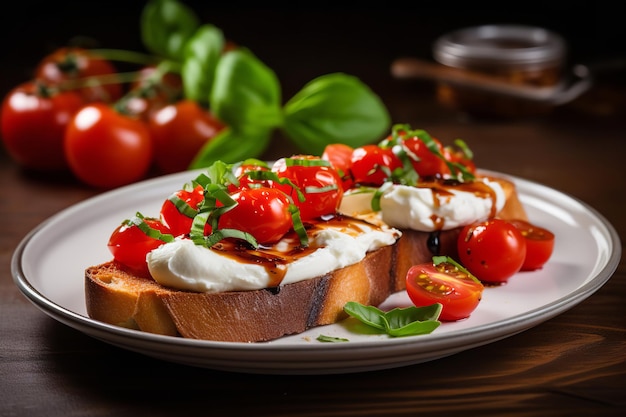 Bruschetta avec apéritif italien Mozzarella