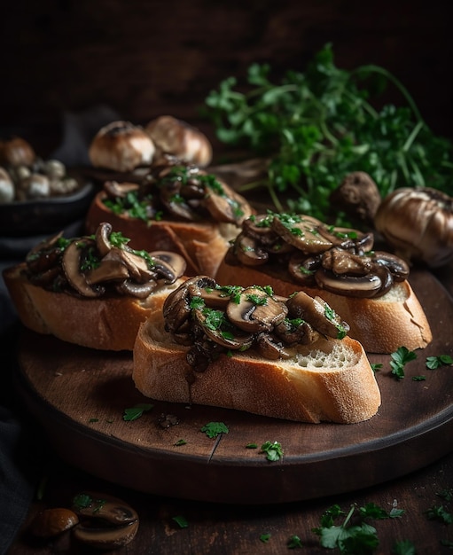 Bruschetta aux champignons