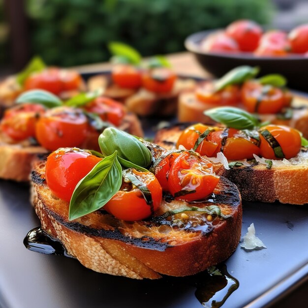 Une bruschette végétalienne savoureuse.