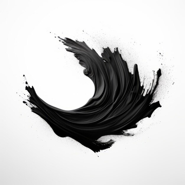 Photo brush photoshop noir abstrait sur un fond blanc ordinaire