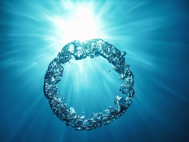 Bubble Ring Underwater monte vers le Soleil.