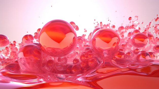 Bubblegum 3d abstrait bulles roses fond Génératif Ai