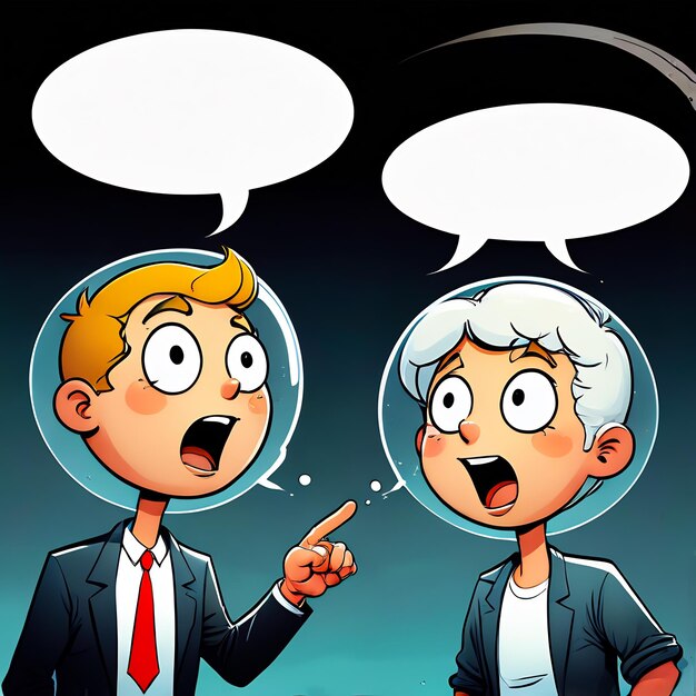Photo bubbles de discours comiques scène comique avec un illustration de dessin animé comique de discours bubbles de discours avec dialogue
