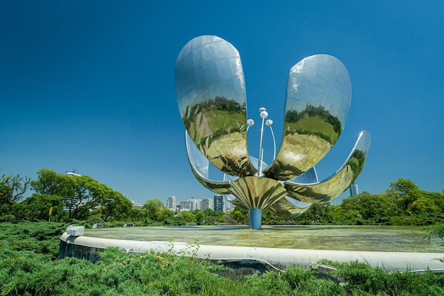 Photo buenos aires argentine floralis generica également connu sous le nom de fleur de métal