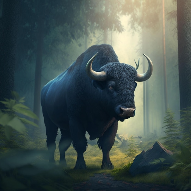 Buffalo dans les photos d'illustration de la forêt