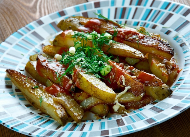 Buffalo Oven Fries - Pommes de terre frites américaines avec sauce