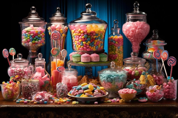 Photo le buffet de bonbons enchanteur, la sensation, le spectacle, les bonbons.