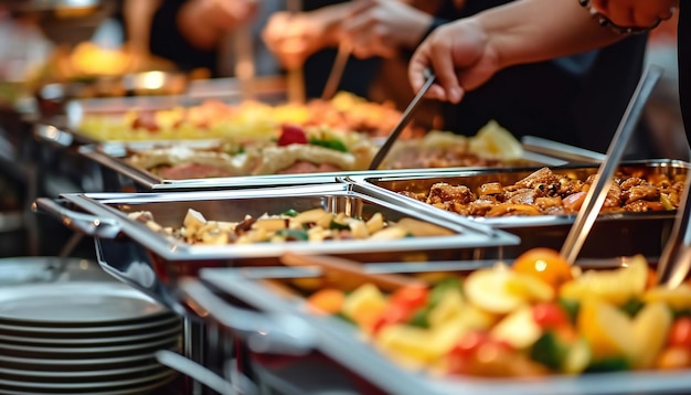 Buffet avec des plats variés