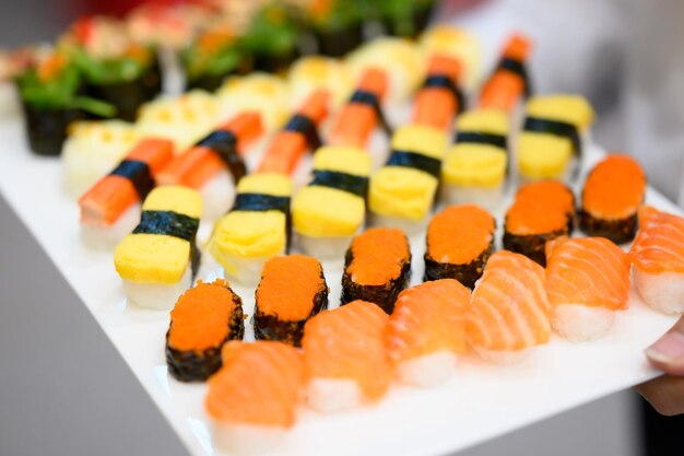 Photo le buffet de sushis