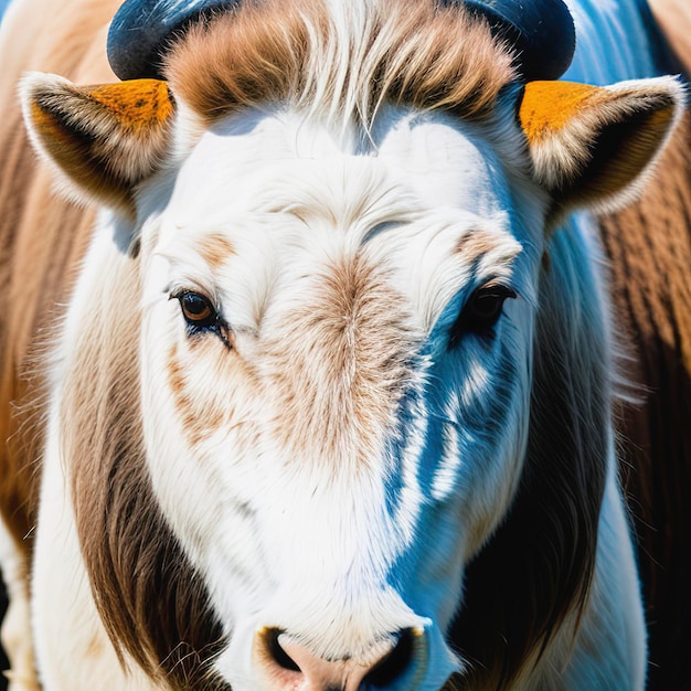 Le buffle blanc en gros plan