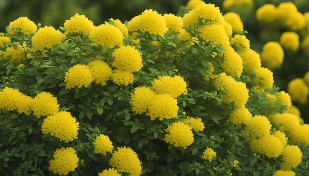 un buisson avec des fleurs jaunes qui sont à l'extérieur