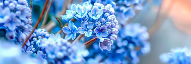 Un buisson de lilas en pleine floraison Des fleurs violettes vibrantes un jour de printemps La beauté de la nature capturée en gros plan