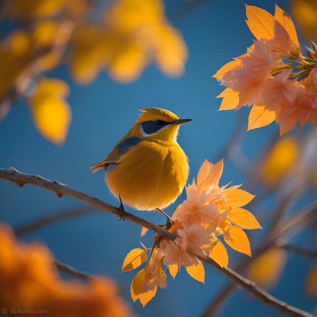 Photo bulbul à crête jaune ficedula zanthopygia génératif ai