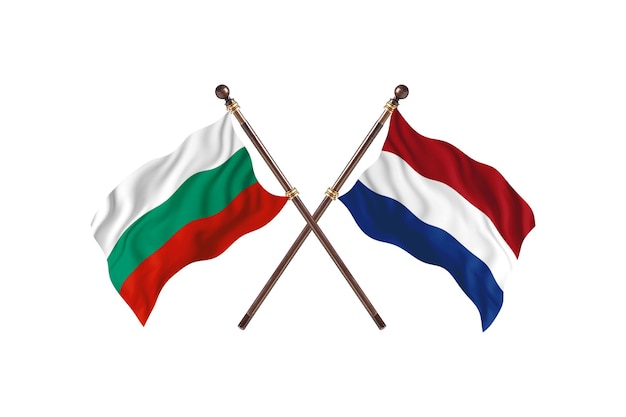 Bulgarie contre Pays-Bas deux pays drapeaux fond