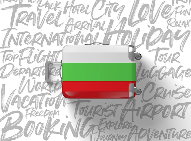 Bulgarie drapeau valise voyage fond d rendu