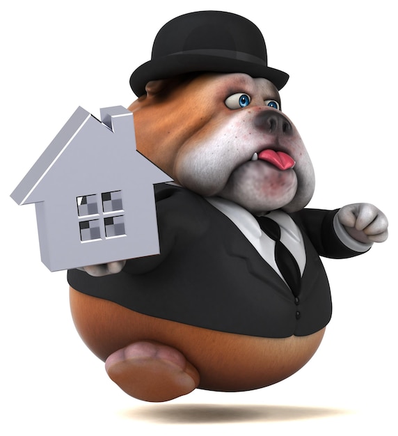 Bulldog amusant - Illustration 3D