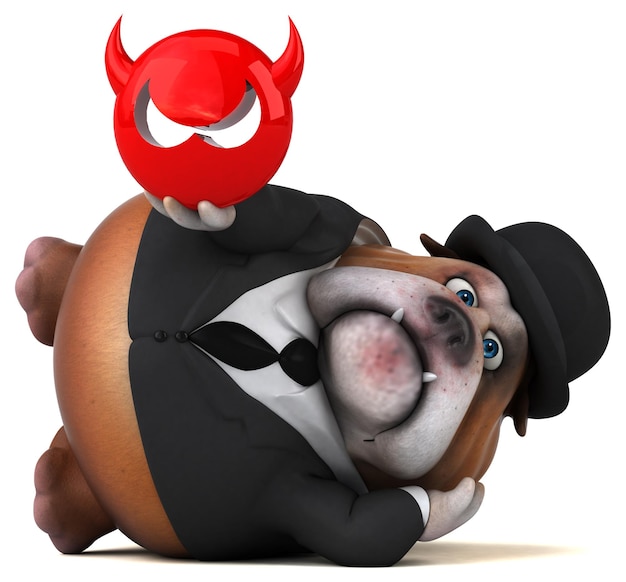 Bulldog amusant - Illustration 3D