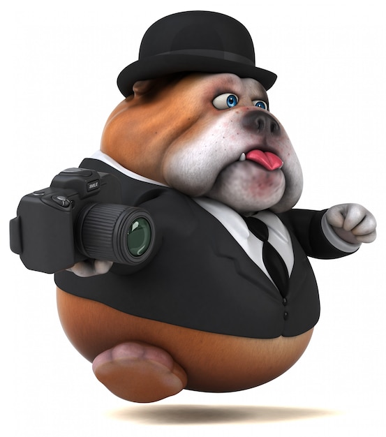 Bulldog amusant - Illustration 3D