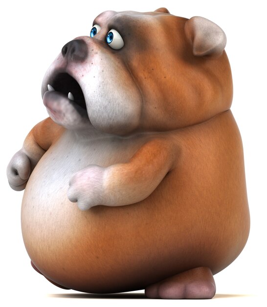 Bulldog amusant - Illustration 3D