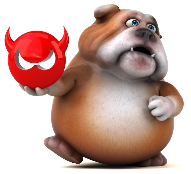 Bulldog amusant - Illustration 3D