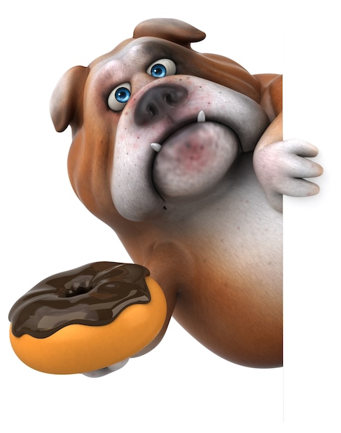 Bulldog amusant - Illustration 3D