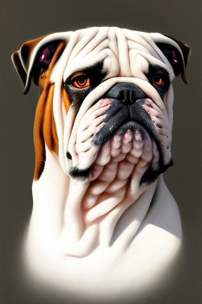 Bulldog anglais chien portrait illustration générative ai